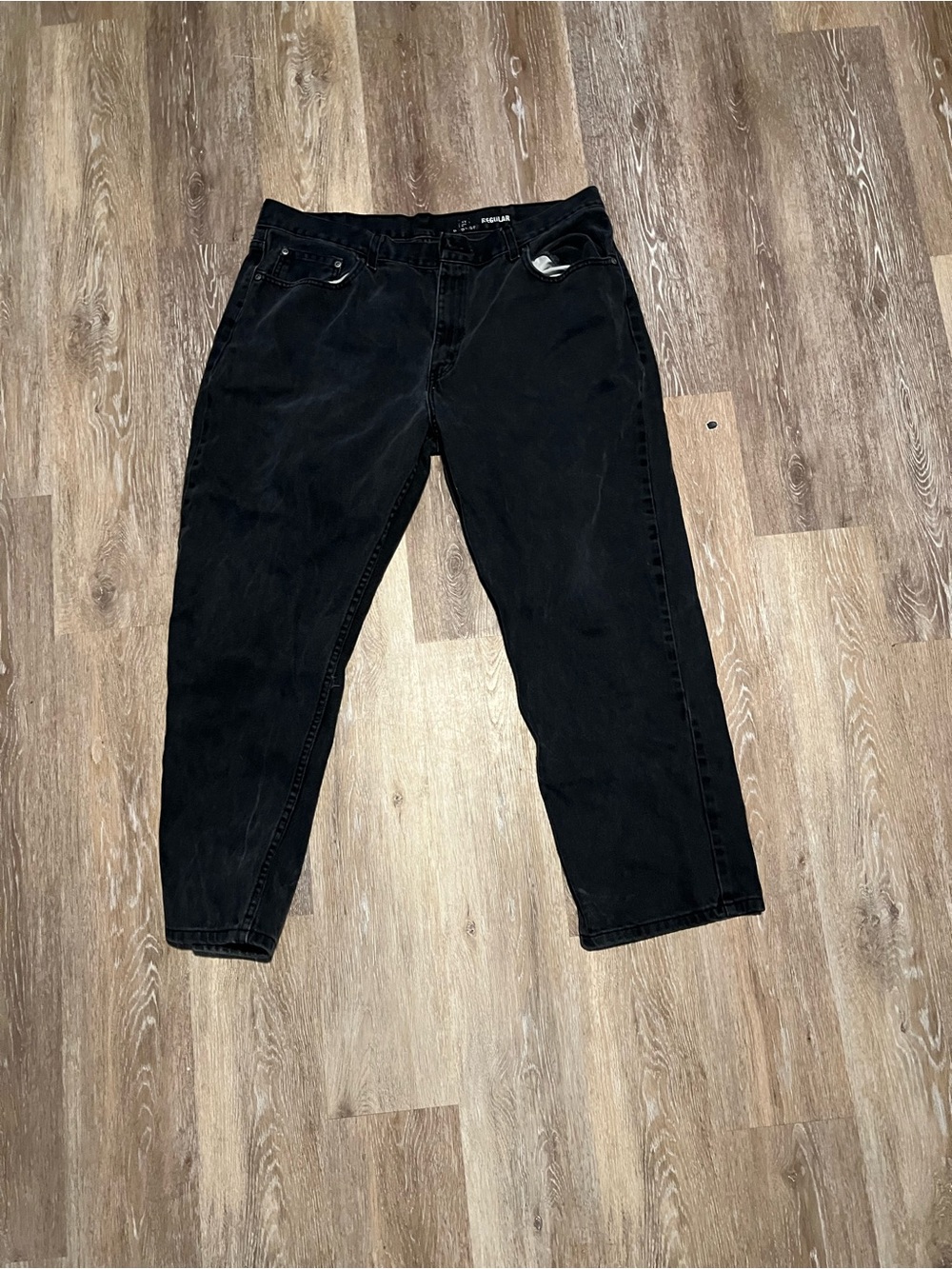 George Charcoal Black Straight Leg Jeans